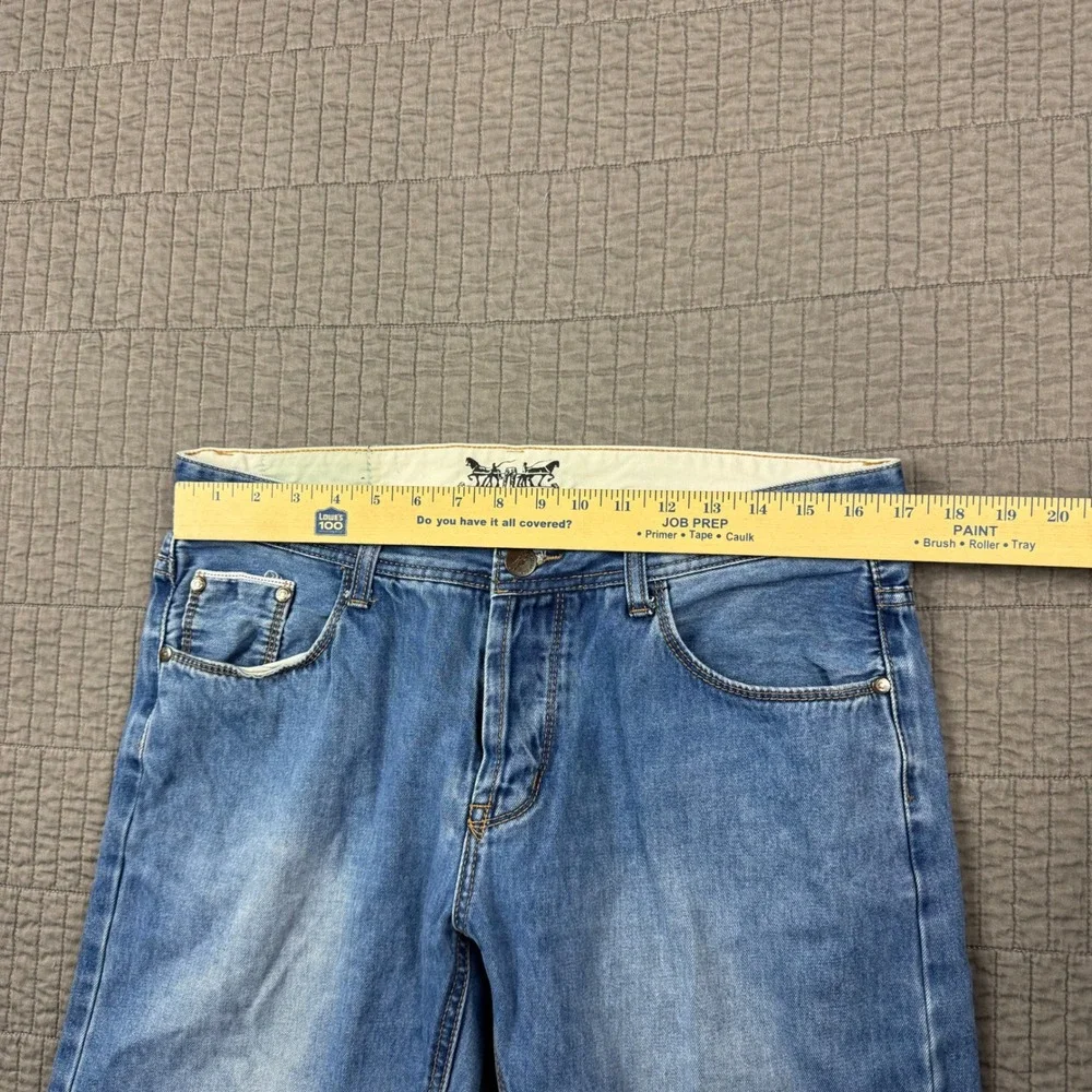 Levi's 504 Jeans Men 36 (34x29) Straight Stretch‎ Medium Wash Denim Button Fly
